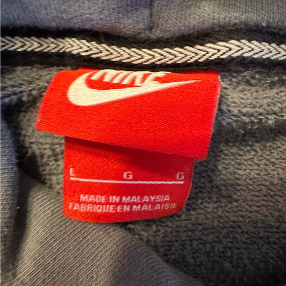 Nike Gray Hoodie Pink Big Nike Swoosh Pull Over Sweatshirt Women's L Red Tag(o - Picture 4 of 9